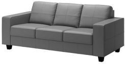 Kanapa IKEA skogaby trzyosobowa szara skórzana sofa