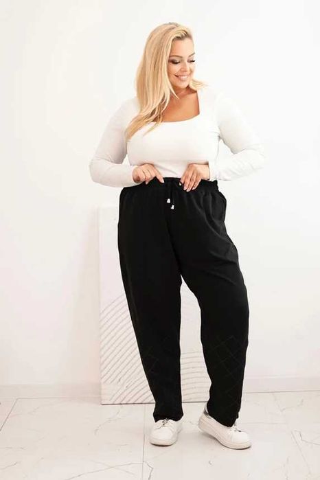 Bawełniane spodnie dresowe Plus Size cekinowe szprosy 4XL-9XL