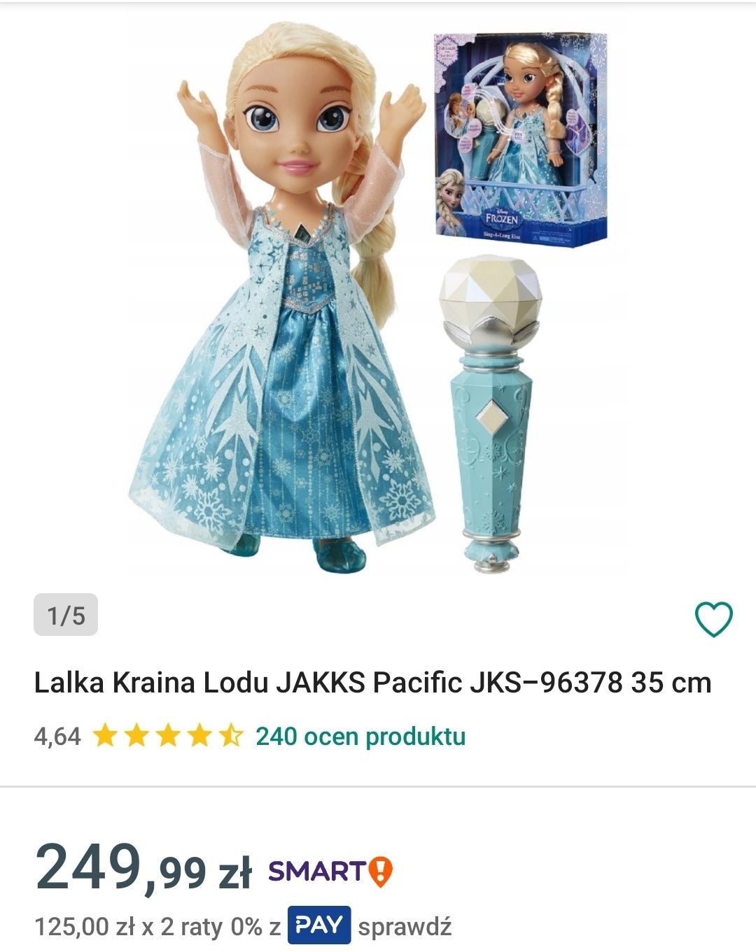 Elsa kraina lodu lalka śpiewająca mikrofon śpiewa  frozen