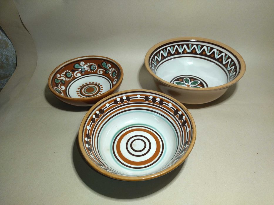 Набор керамических тарелок Васильковка,Миски васильковка,керамика ссср