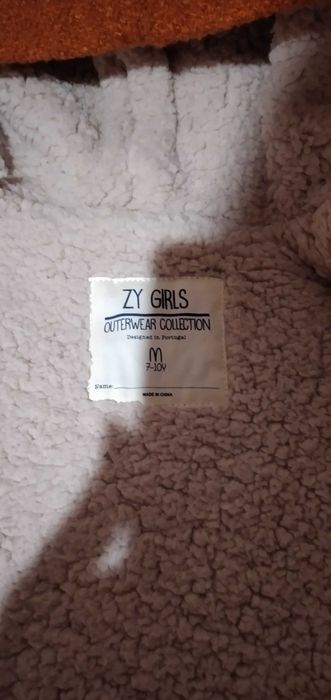 Poncho capa de menina, camel, como novo