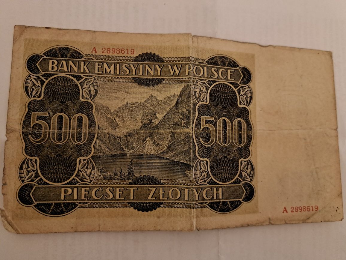 Banknot 500 zł - Bank Emisyjny W Polsce Kraków 1 Marzec 1940 Rok
