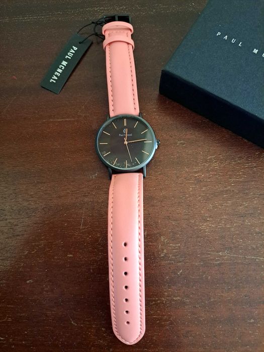 Relógio Paul McNeal - preto e rosa