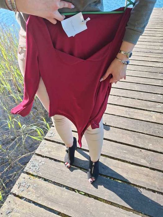 Nowe śliczne body damskie bordowe body VARLESCA sezon wiosna lato 2025