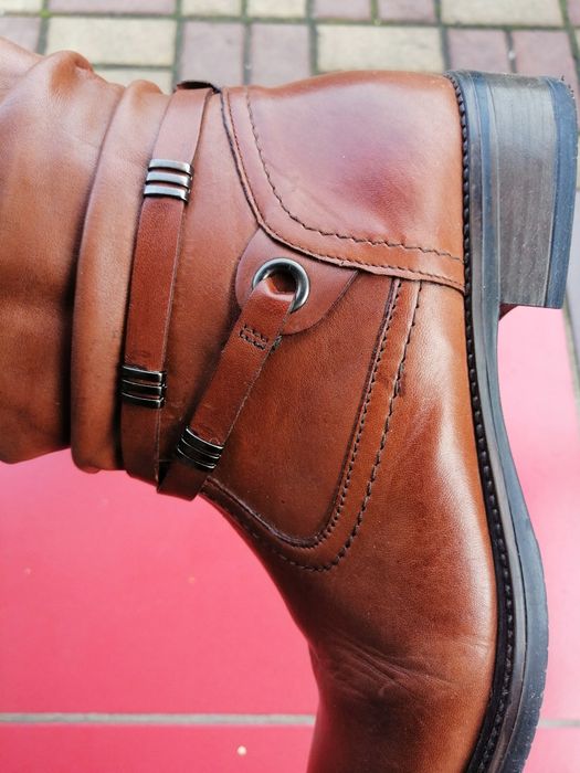 Черевики жіночі 5th Avenue, осінньо-весінні, 38 розмір, руда шкіра