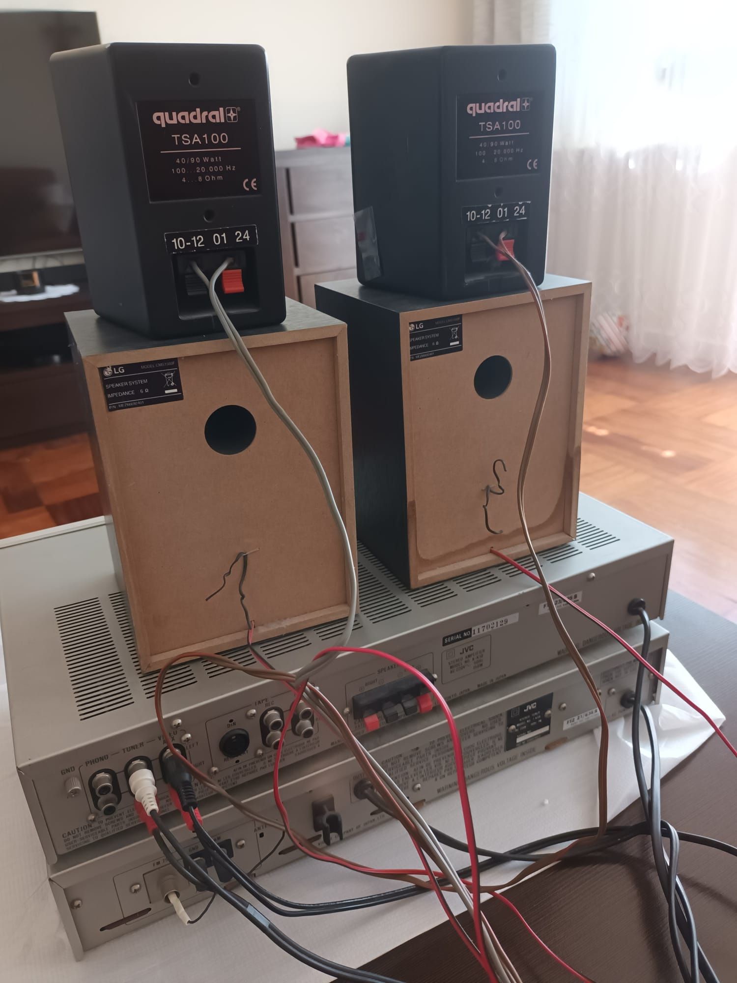 Komplet głośników LG, quadral i wzmacniacz JVC