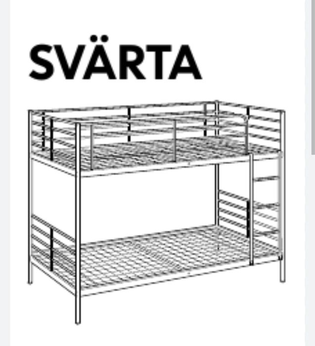 Beliche metálico IKEA SVÄRTA + oferta de colchões e roupa de cama