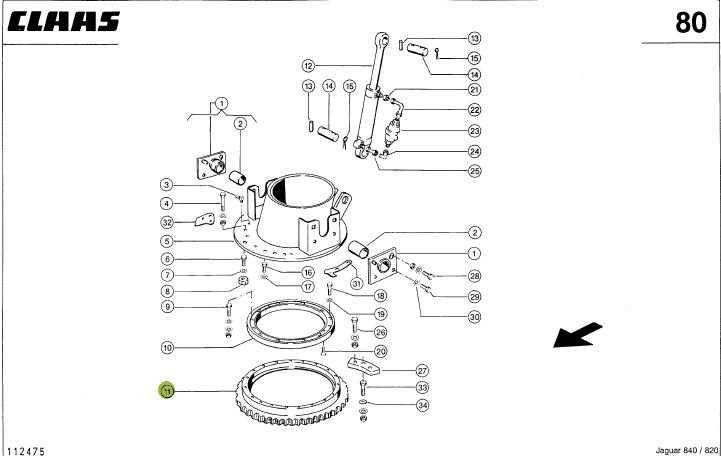 Wieniec rury obrotu Z42 sieczkarni CLAAS JAGUAR 820, 840, 860, 880