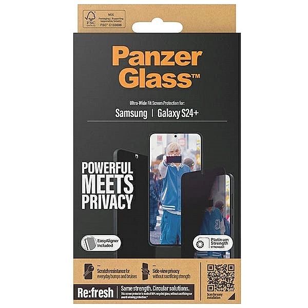 Szkło hartowane PanzerGlass Ultra-Wide Fit prywatyzujące z pozycjonere