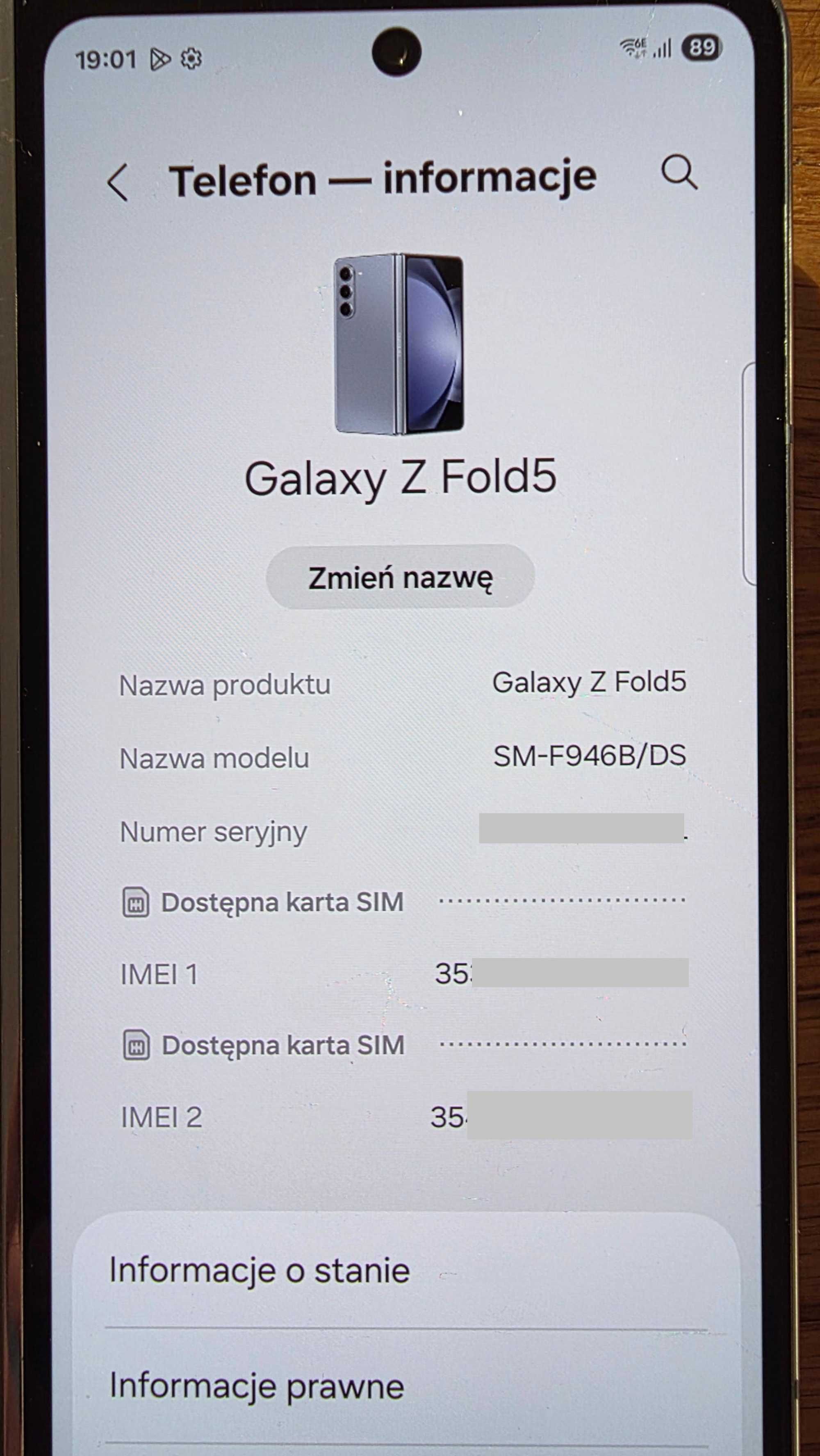 Galaxy Z Fold 5 jak nowy