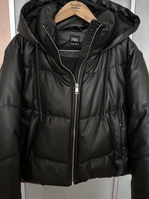Куртка женская зимняя из экокожи ZARA новая
