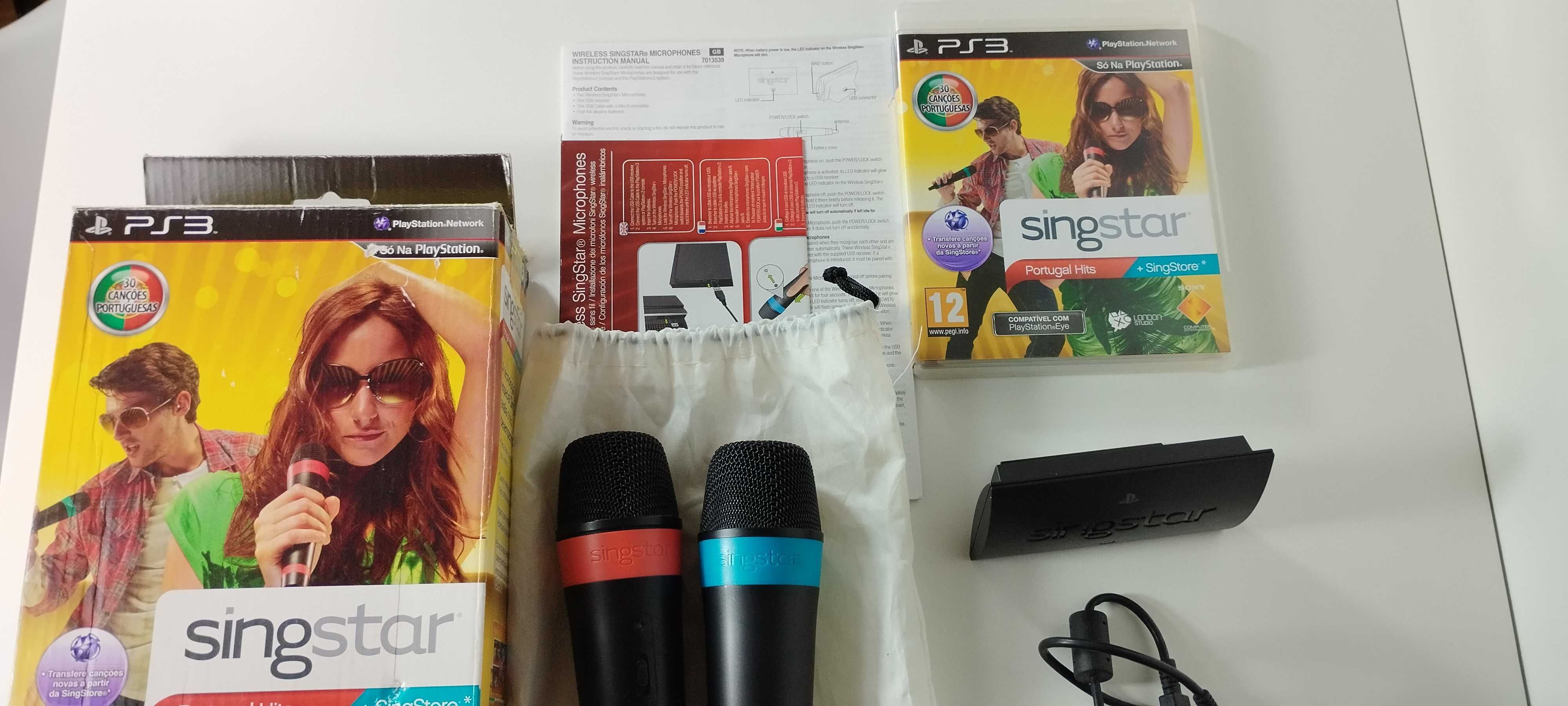 Singstar Portugal Hits Microfones Wireless com jogo e caixa