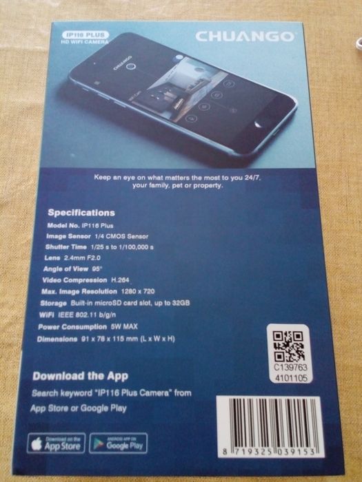 Camera chuango ip Wifi