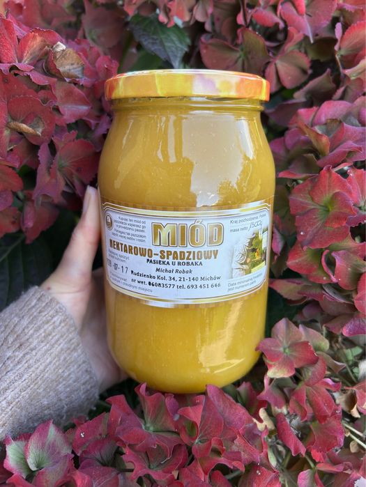 Miód 1,3kg nektarowo-spadziowy 2025r spadź liściasta Pasieka u Robaka