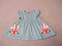 Primark платье на девочку с зайками, 0-3 месяца, 62 см