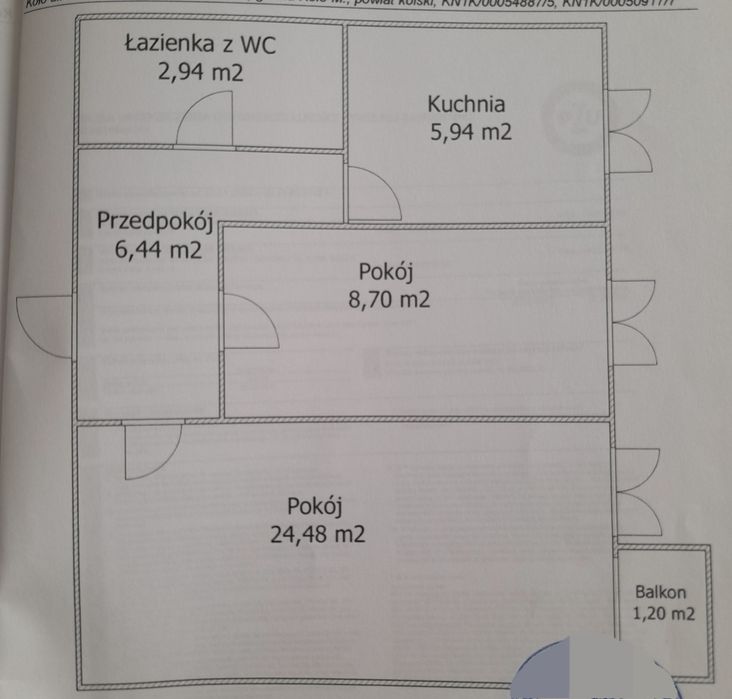 Mieszkanie dwupokojowe 48,5m2.