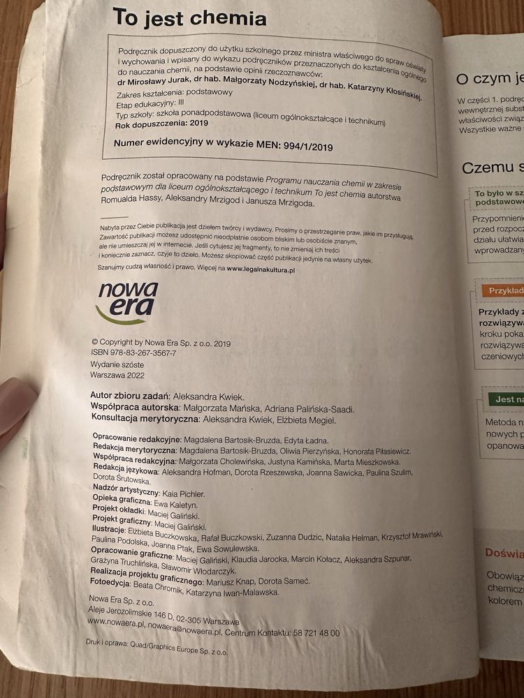 To jest chemia 1 , ogólna i nieograniczona. Liceum i technikum