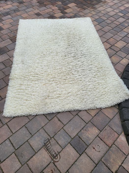 Dywan Shaggy z włosiem frędzlami    biaĺy kremowy 200/140