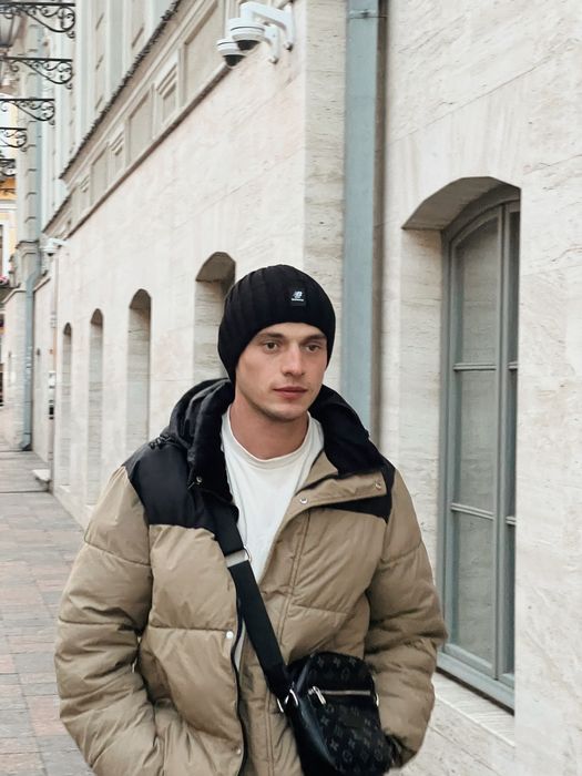 -40% Мужская шапка на флисе New Balance 52-62 черная/серая/хаки ЗИМНЯЯ