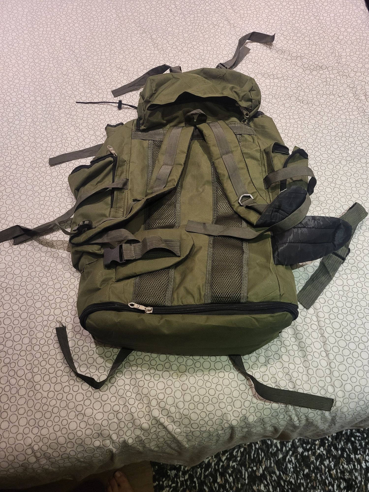 Mochila Militar Campismo Bushcraft Verde 50L