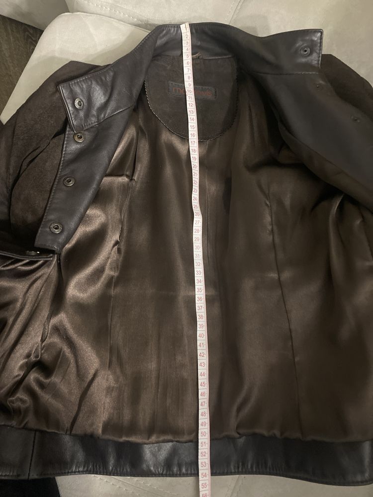 Куртка пиджак замшевая натуральная кожа темно-коричневого цвета М