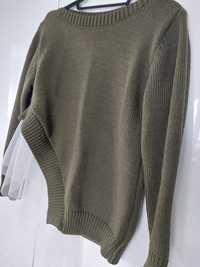 Sweter khaki sweterek z tiulem