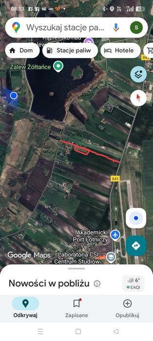 Działka budowlana przy lotnisku i Zalewie