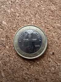 Moeda Rara de 1 Euro - Chipre 2008