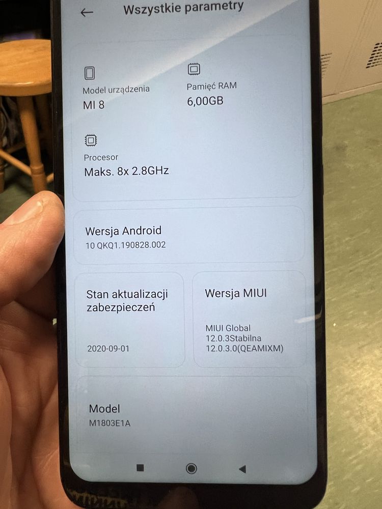 Xiaomi Mi8 (Model M1803E1A)Czarny