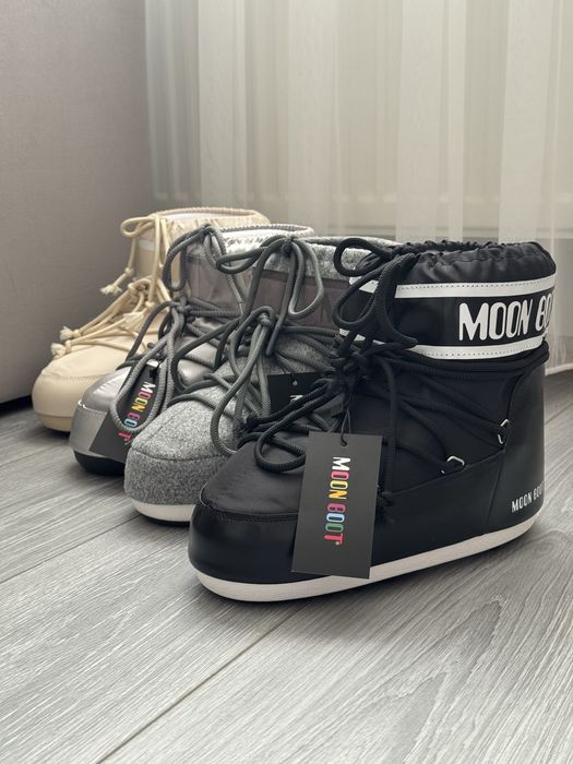 Мунбуты Moon Boot MB Icon Low Nylon beige снегоходы (NEW IN BOX)