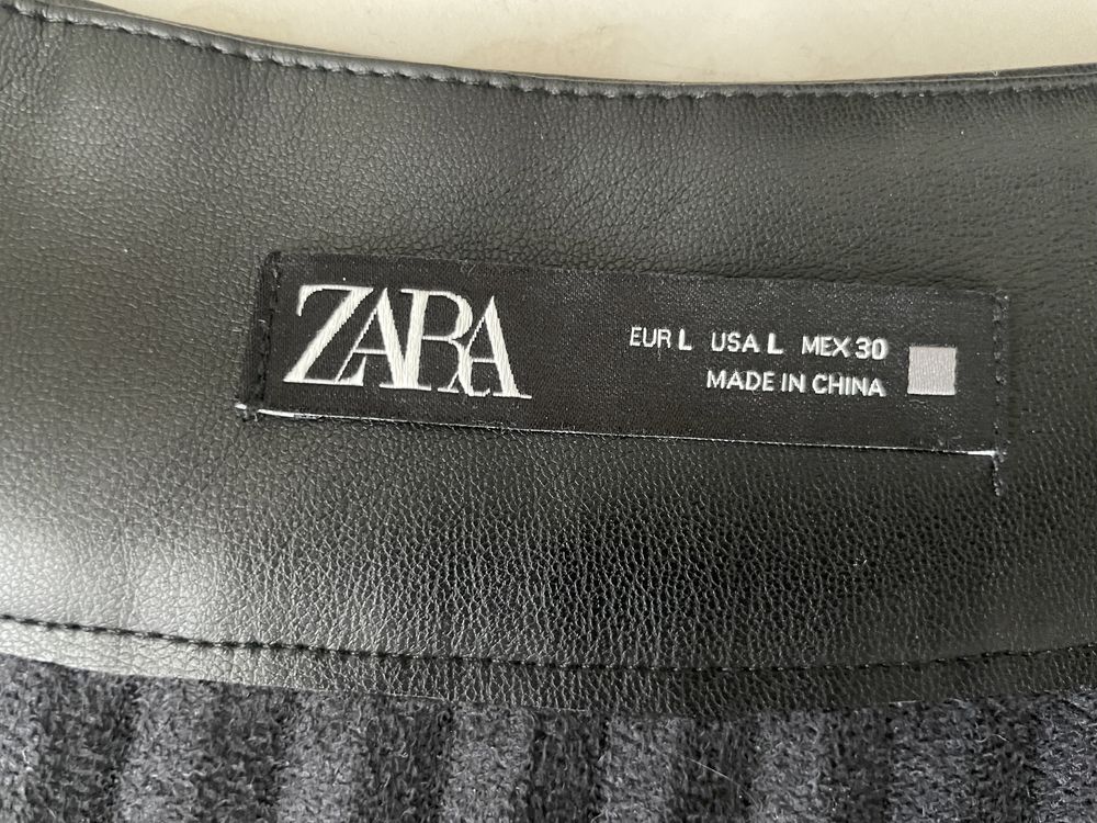 Спідниця Zara, юбка зара, плиссе, мини, эко кожа