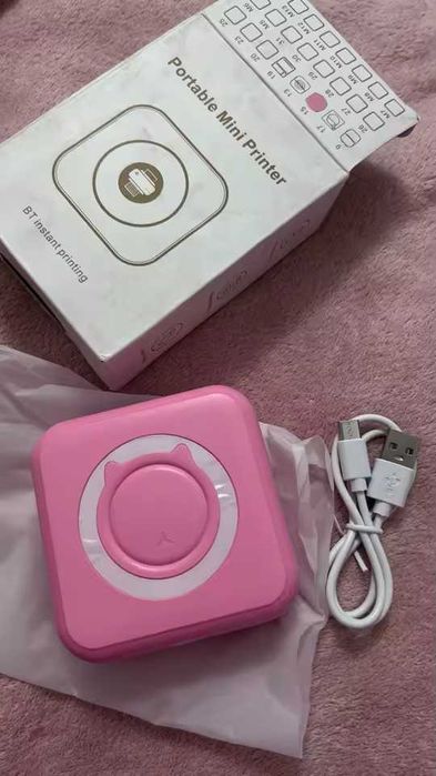Міні принтер мини принтер Дитячий котик рожевий новий