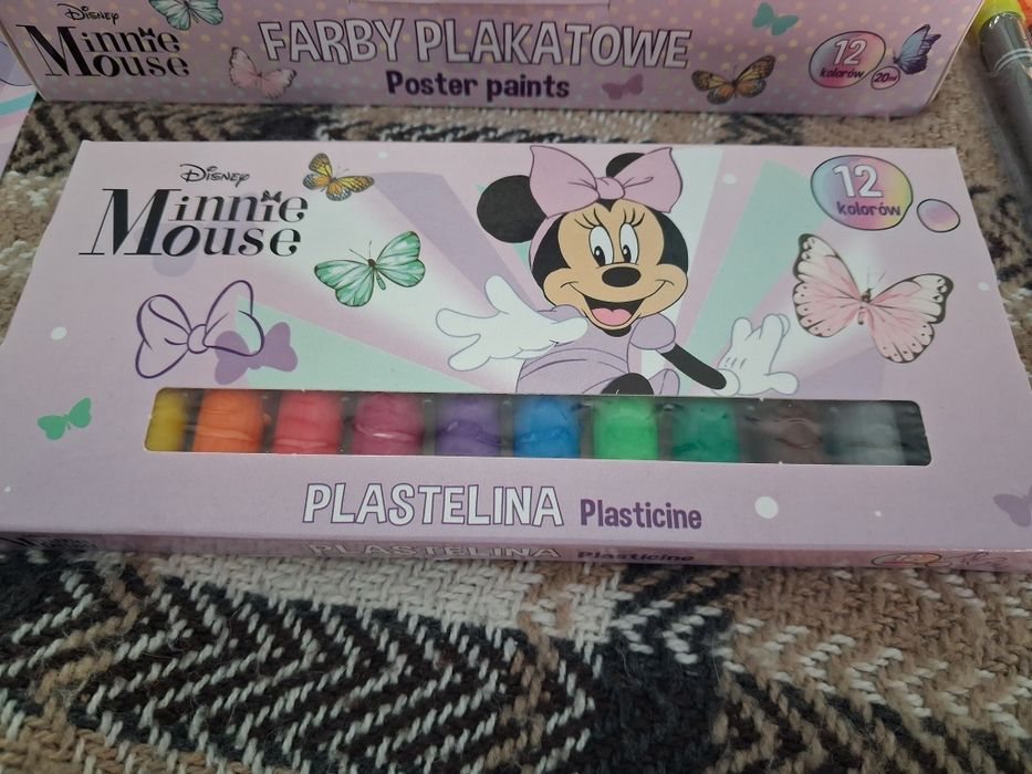 MEGA wyprzedaż! Myszka Minnie zestaw flamastry klej farby plastelina