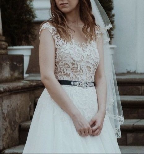 Piękna suknia ślubna Gala Machiko 36/38, ivory