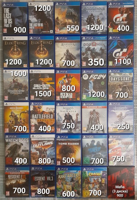 Колекція дисків на playstation