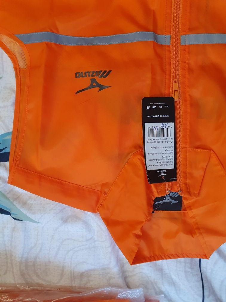 Mizuno Orange Gilet r. S koszulka do biegania na rower odblaskowa