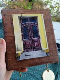 Ключниця дерев'яна з розписом " Двері Луцька"