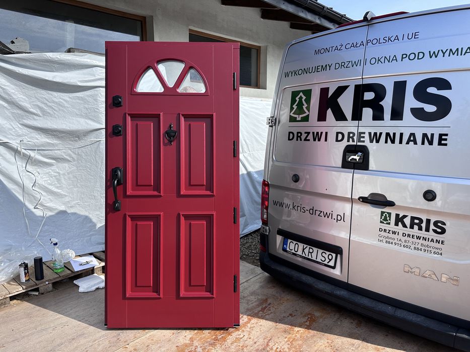Drzwi zewnętrzne drewniane Z klamką SCHLAGE Amerykańskie Na wymiar