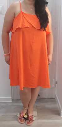 Piękna sukienka pomarańcz lato wakacje rozmiar 46/xxxl