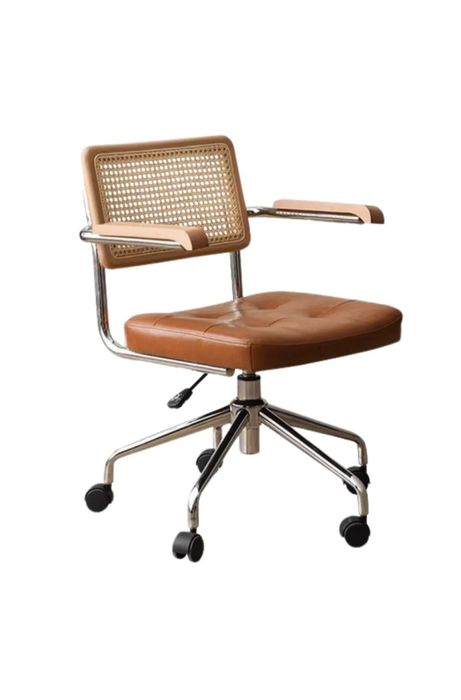 Krzesło biurowe retro rattanowe obrotowe – Amazon