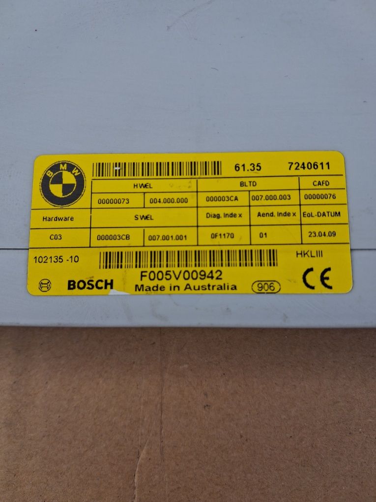Bmw 7 f 01 f 02 moduł sterownik klapy F005V00942/724.06.11.