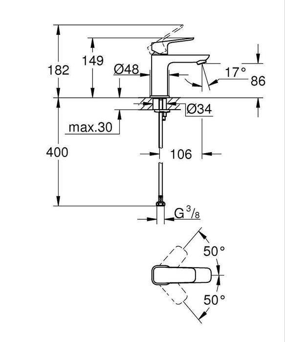 Grohe Cubeo Bateria umywalkowa stojąca chrom Nowość