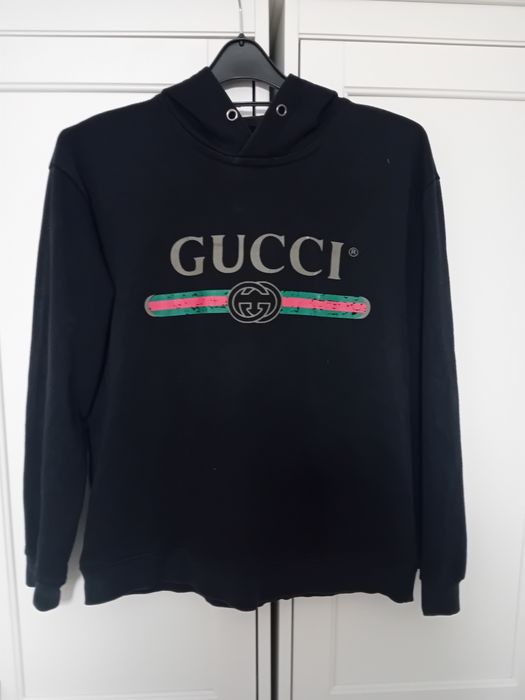 #Gucci bluza czarna kaptur i różowa