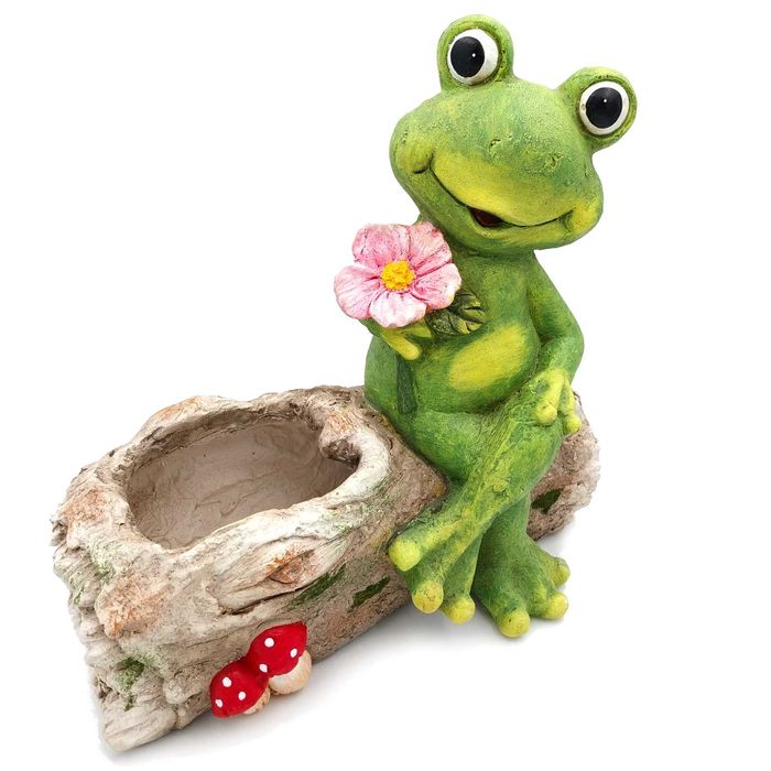 Żaba do ogrodu doniczka ogrodowa na kwiaty duża figurka ogrodowa 36cm