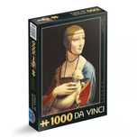 Puzzle 1000 elementów. Dama z łasiczką, Leonardo da Vinci. D-Toys