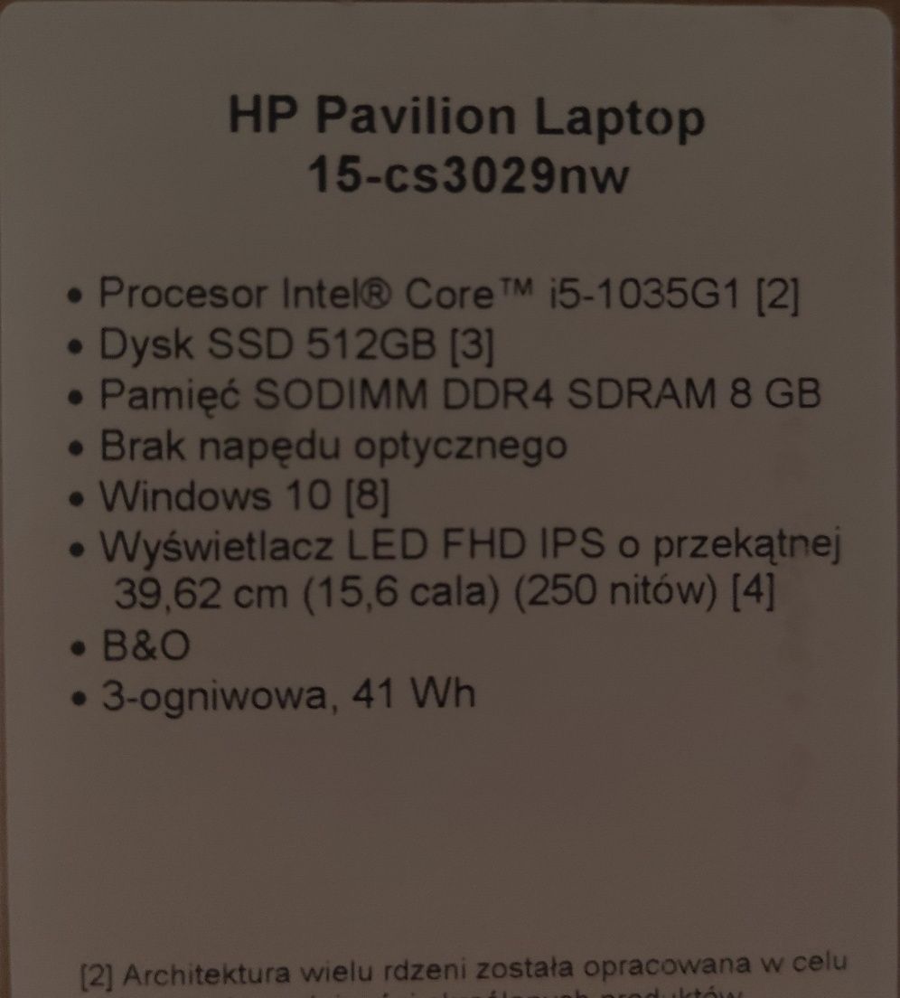 Sprzedam HP Pavilion Laptop

15-cs3029nw