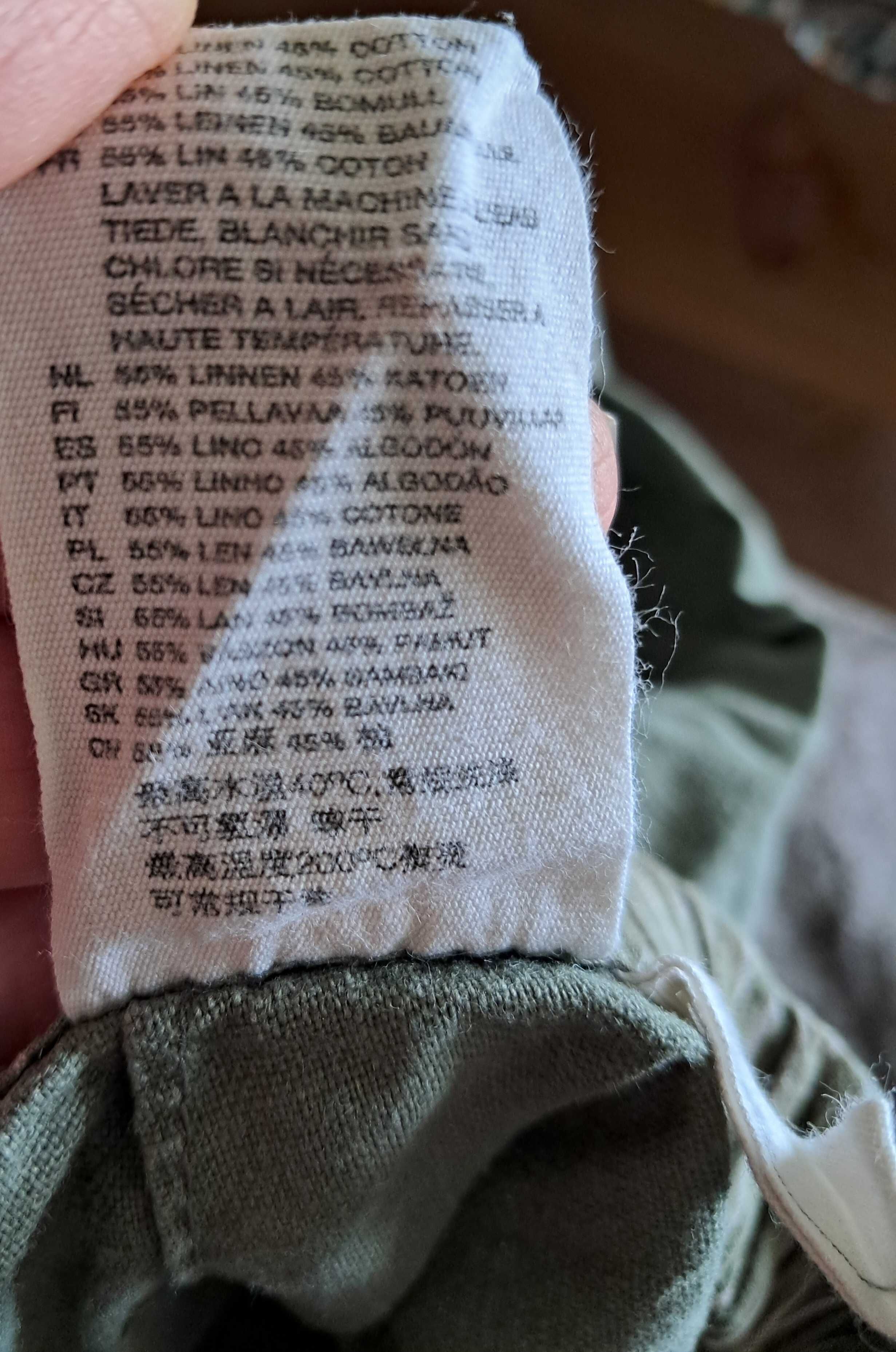 H and M krótkie spodenki chłopiec khaki 2 lata lniane