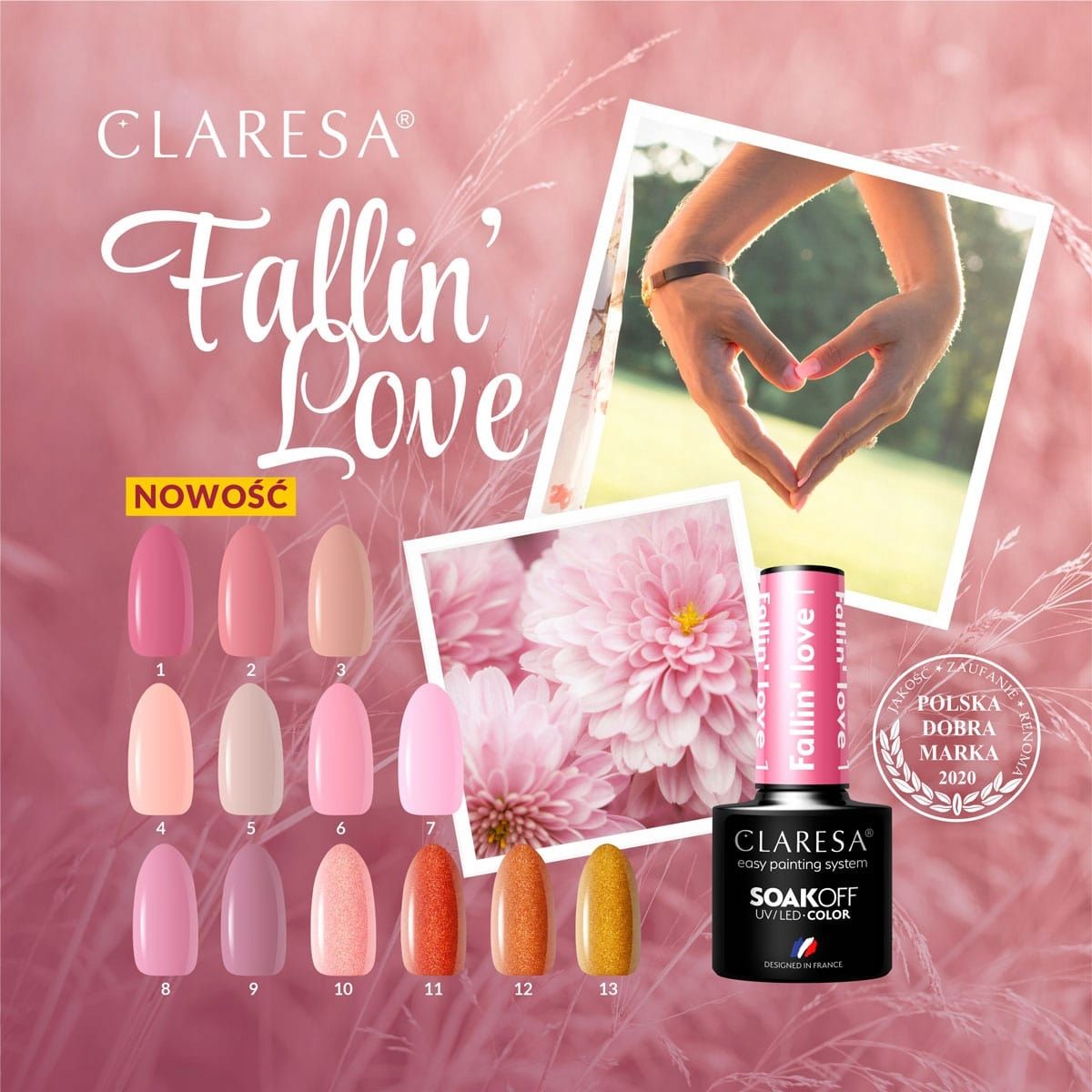 Claresa Lakier Hybrydowy Fallin Love 2 - 5Ml