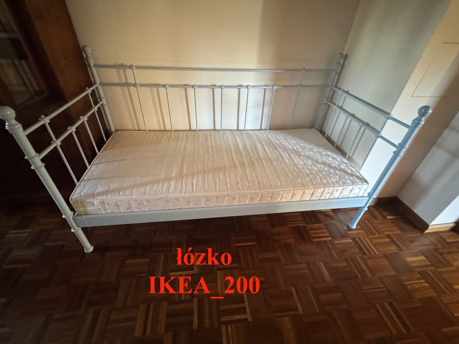 łóżko metalowe błękitne z IKEA