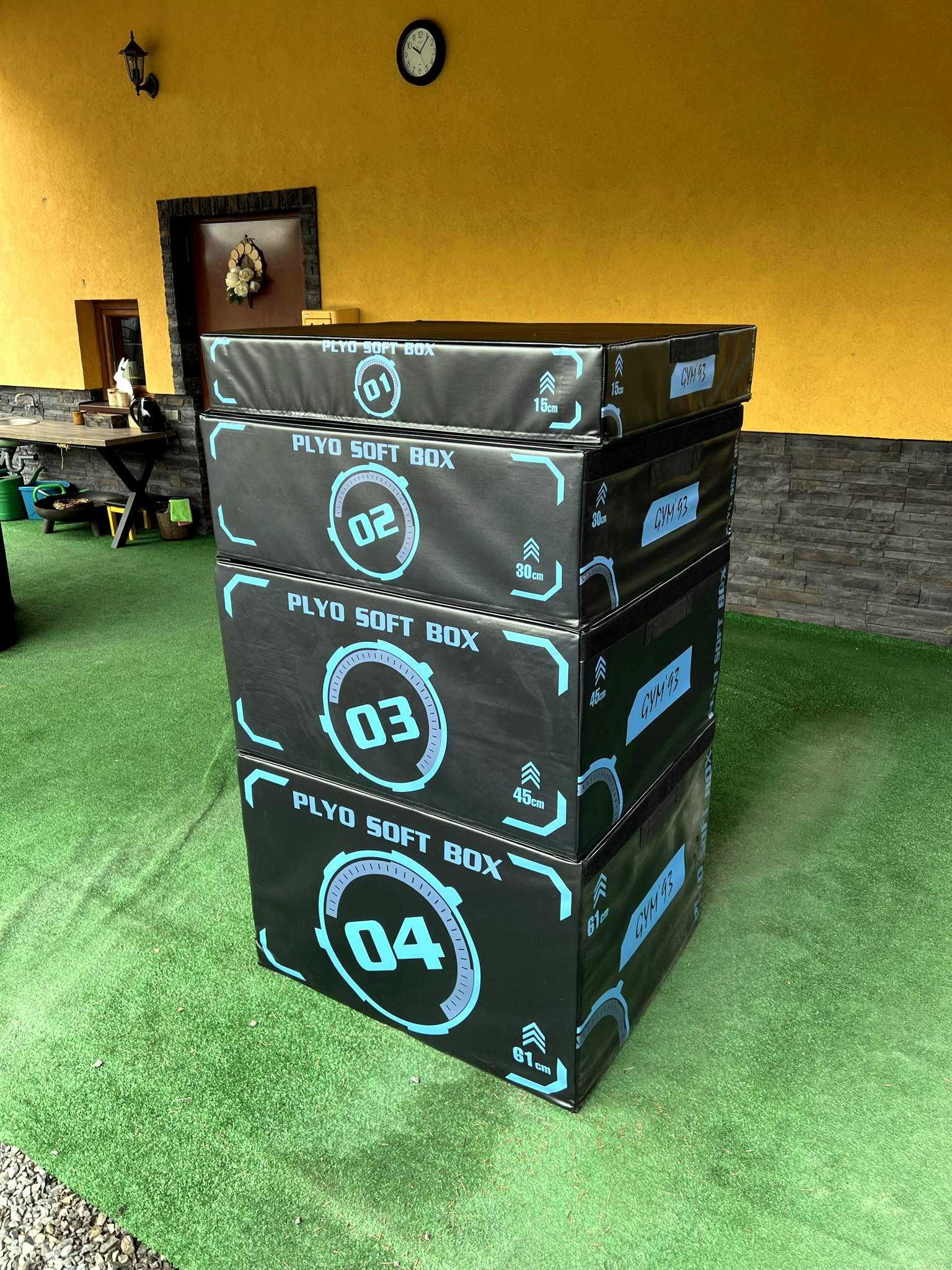 Soft Plyo Box Zestaw 4 piętra niebieski akcent